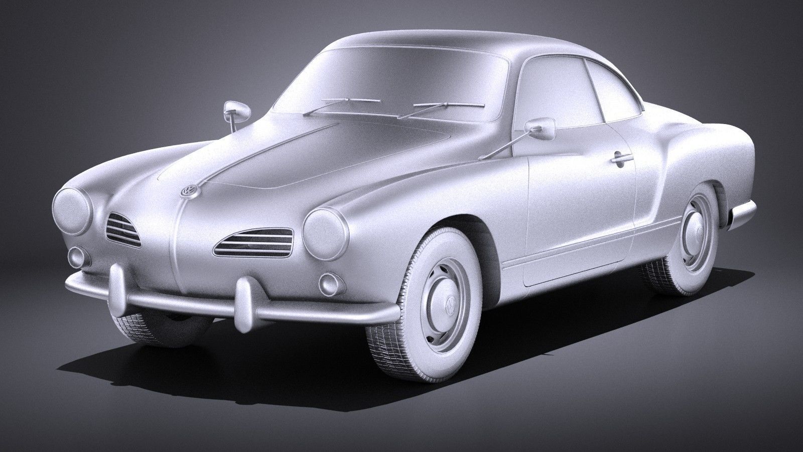 Volkswagen Karmann Ghia Coupe 1955-1974 VRAY 3D model_8