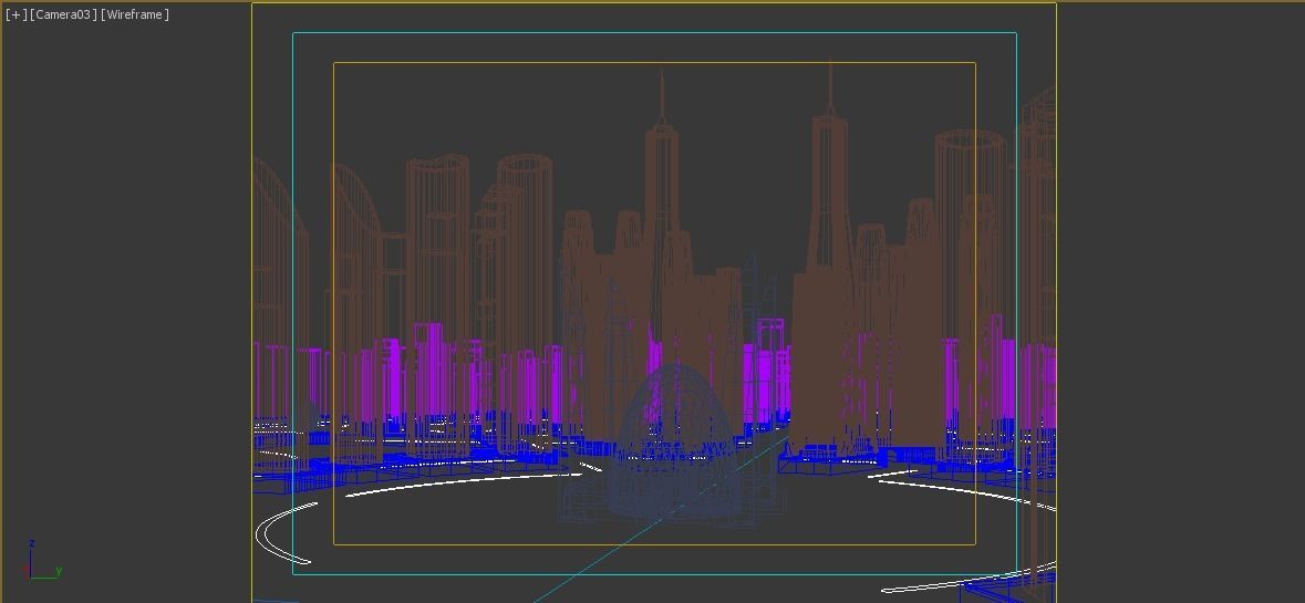 Cityscape city in shape of triangle Low-poly 3D model_7
