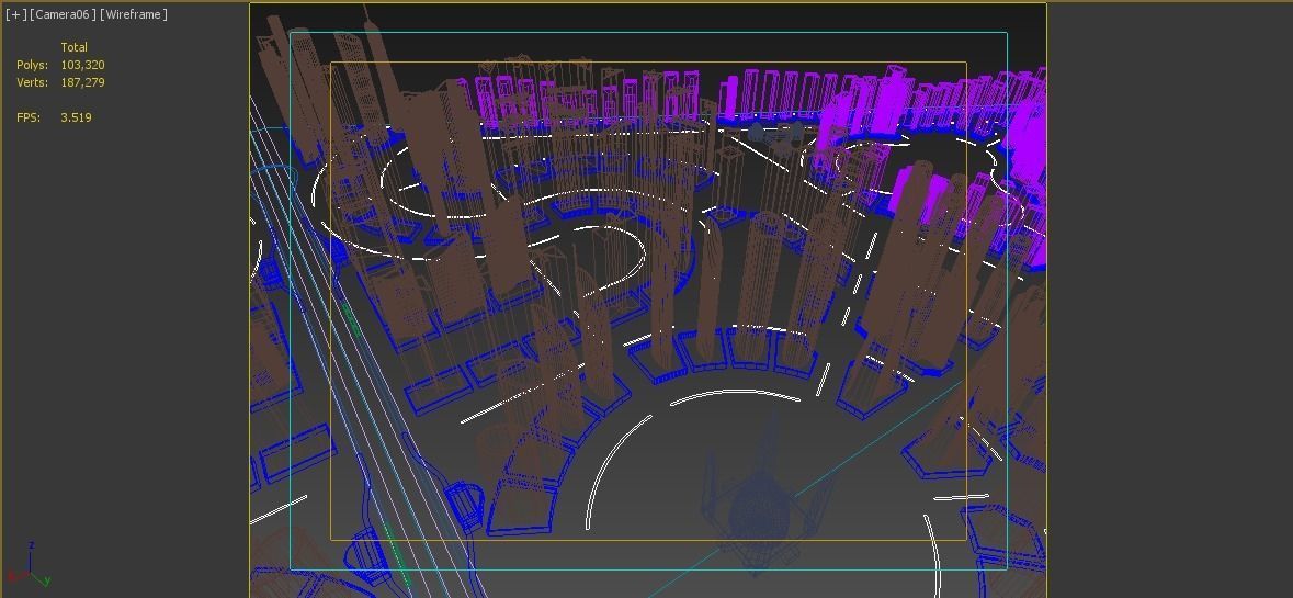 Cityscape city in shape of triangle Low-poly 3D model_10