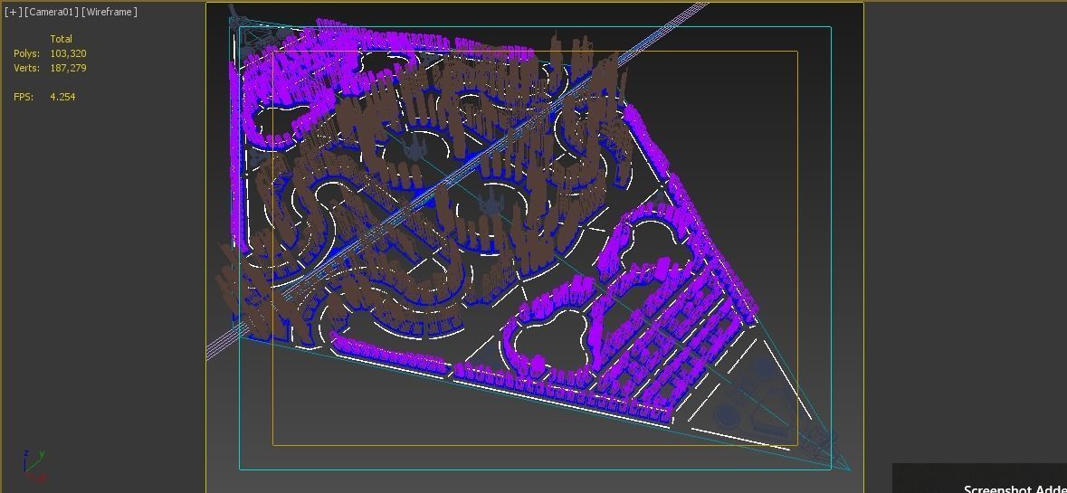 Cityscape city in shape of triangle Low-poly 3D model_14