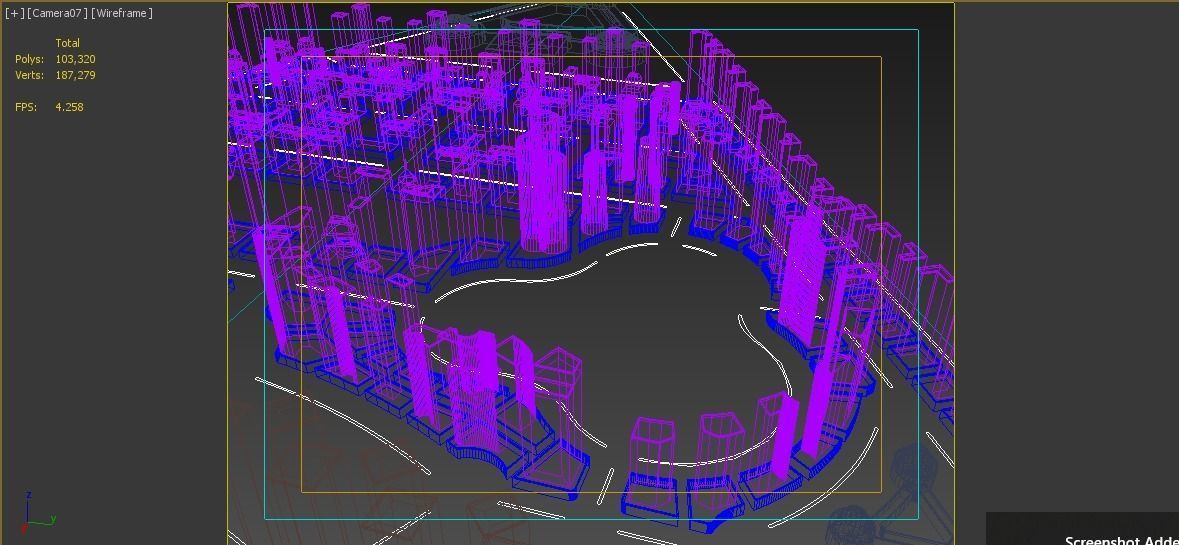 Cityscape city in shape of triangle Low-poly 3D model_12