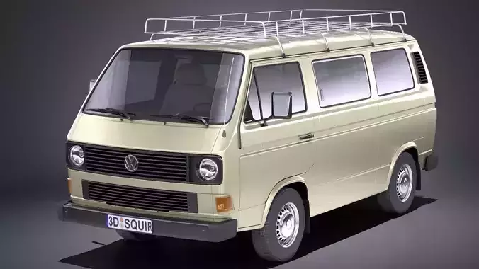 Volkswagen T3 Passenger 1979 - 1988 VRAY 3D model