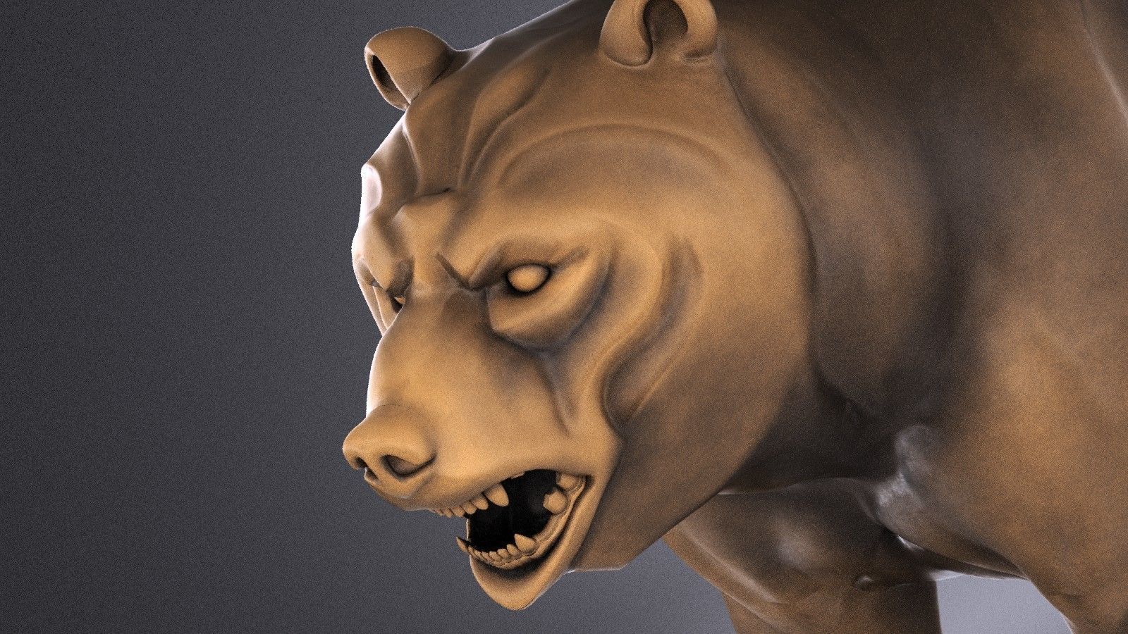Wallstreet Bear Sculpture 3D model_1