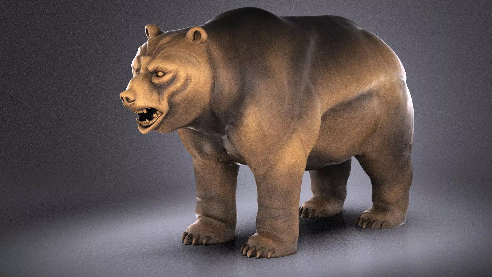 Wallstreet Bear Sculpture 3D model_0