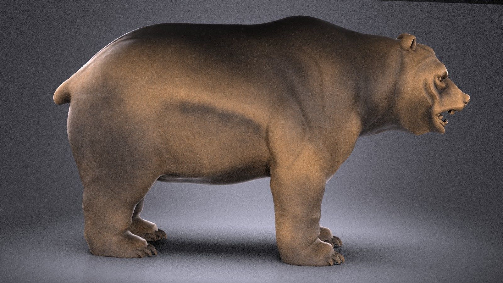 Wallstreet Bear Sculpture 3D model_2