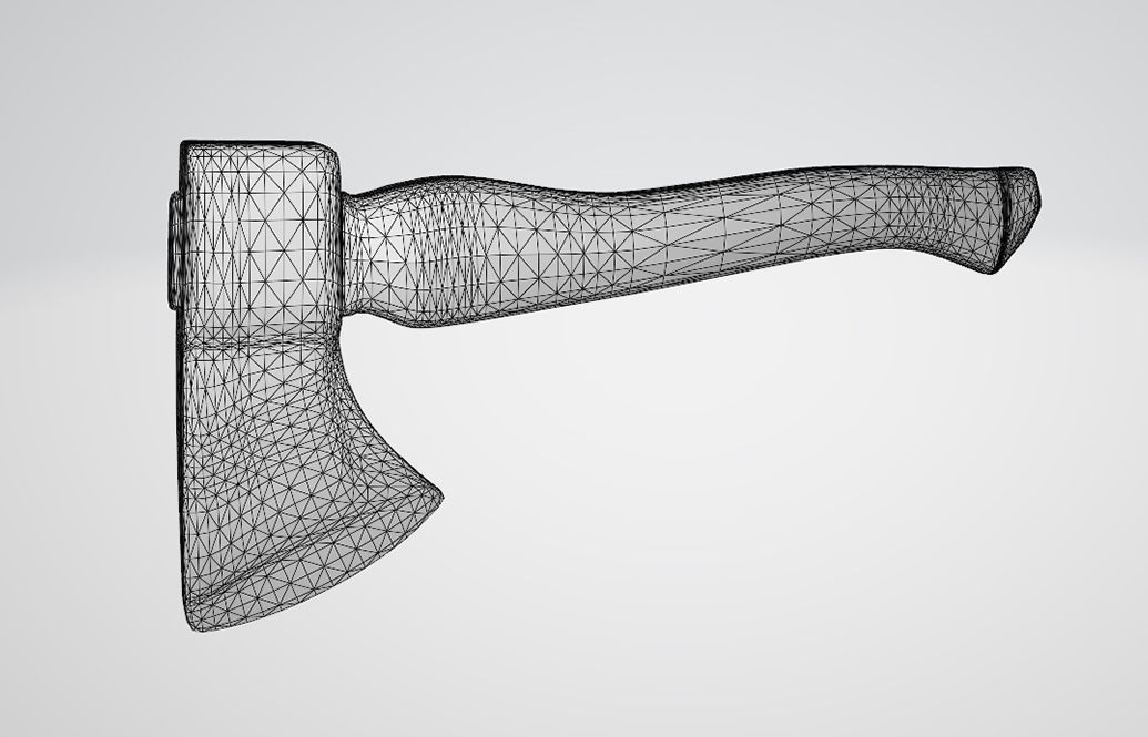 3 in 1 - Axe with 3 different textures Low-poly 3D model_4