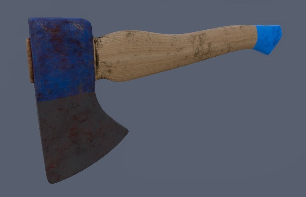 3 in 1 - Axe with 3 different textures Low-poly 3D model_1