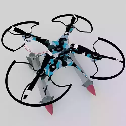 Military drone with rockets