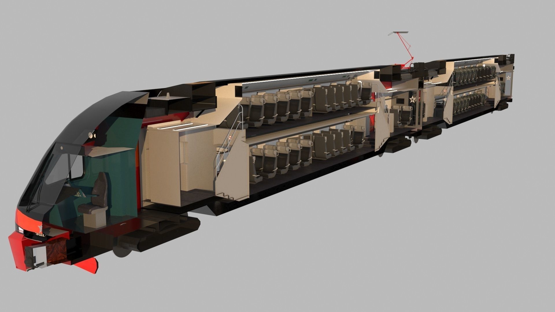 Aeroexpress Stadler KISS 3d 3D model_7