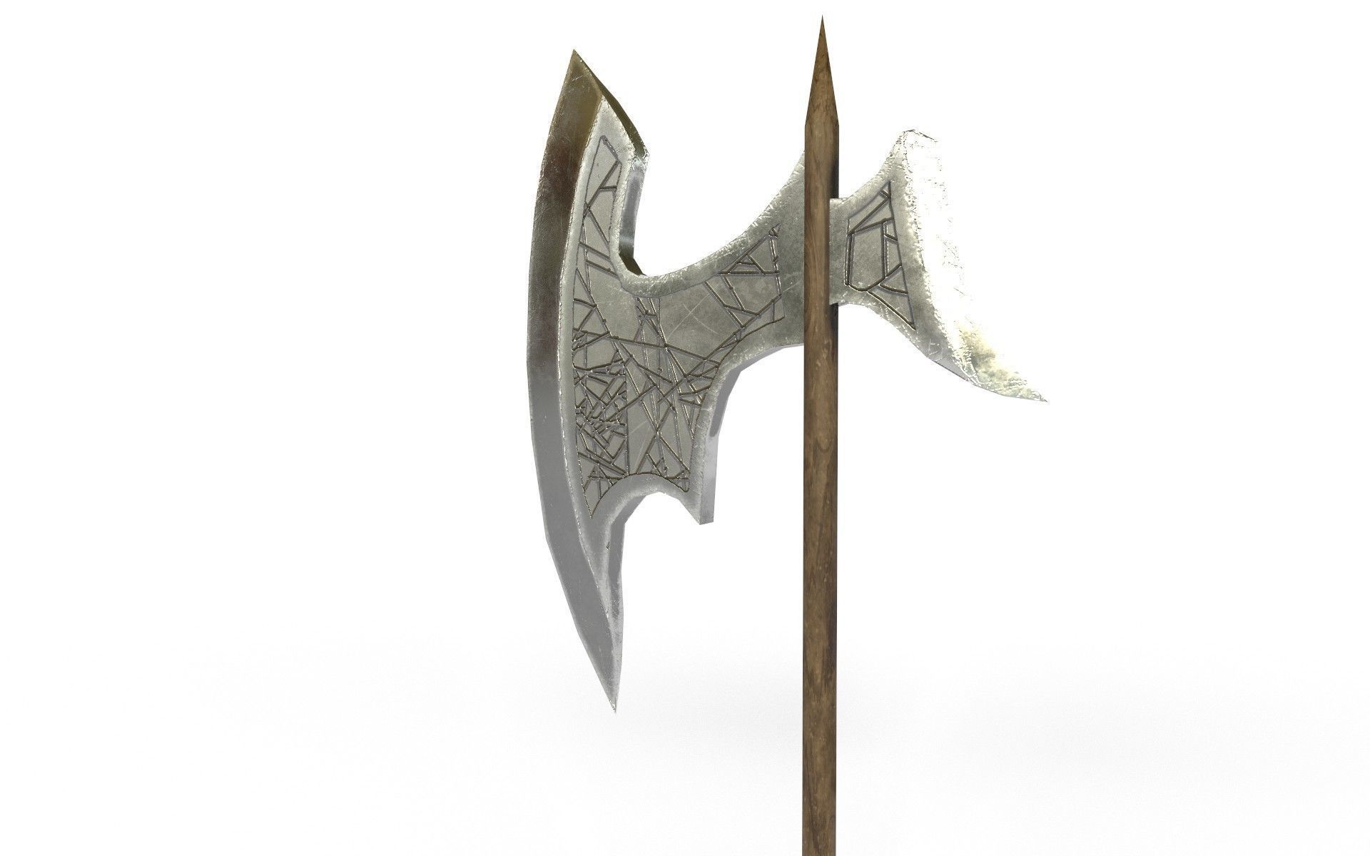 War Axe PBR game ready Low-poly 3D model_5