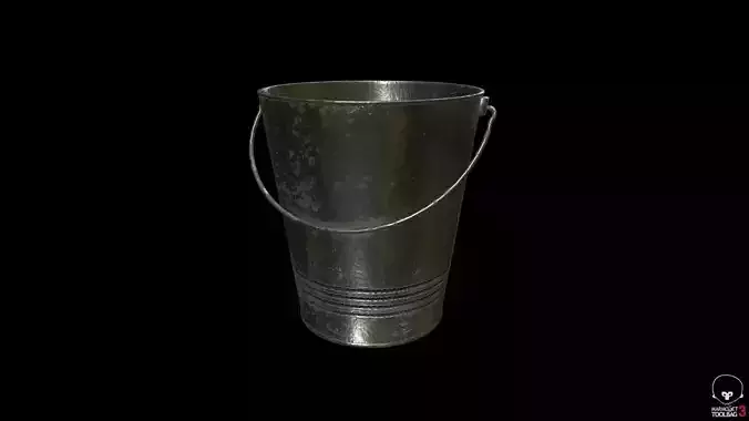 Old used metal bucket