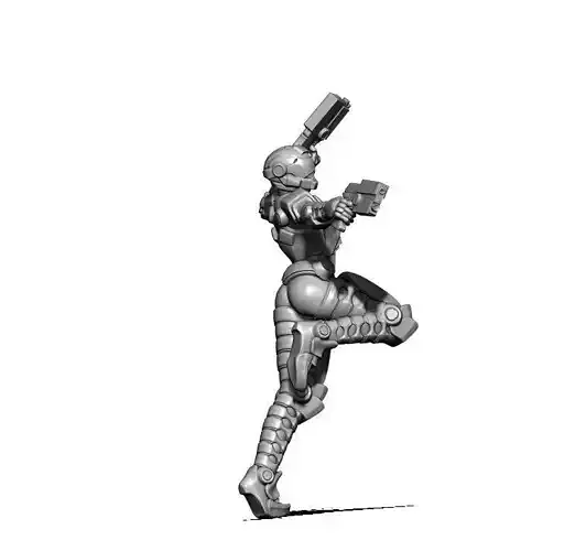 Pistolero 3D print model figure holding gun