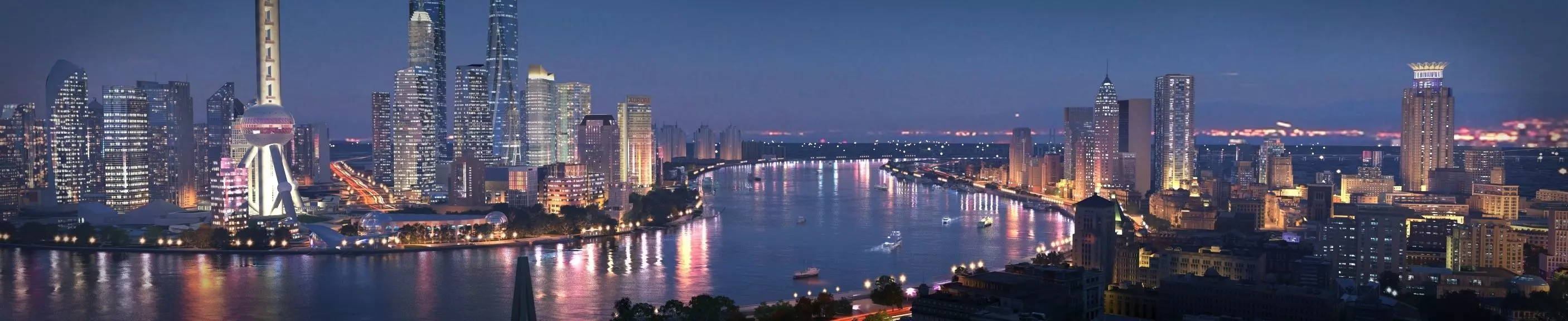 Modern City Animated shanghai 3D model_0