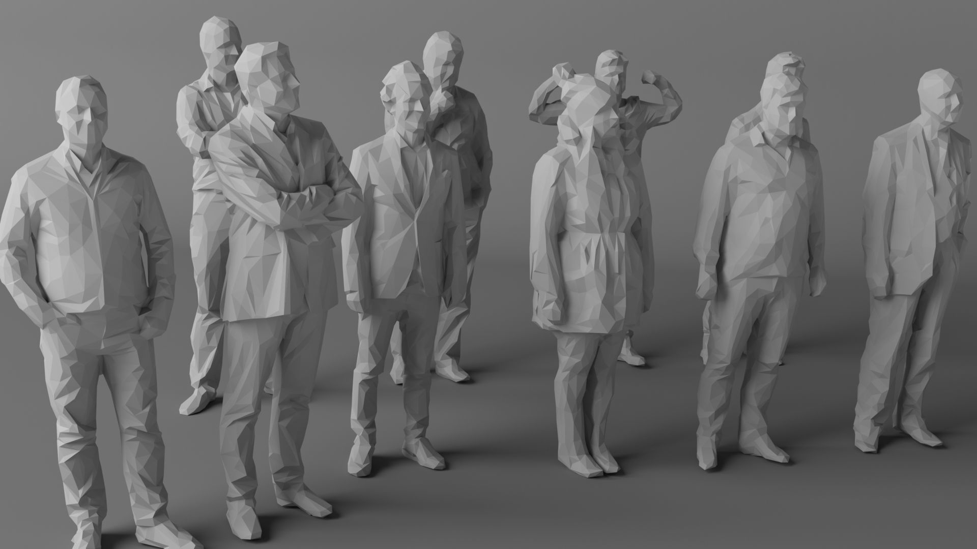 10 Low Poly People Pack Volume 3 Low-poly 3D model_3