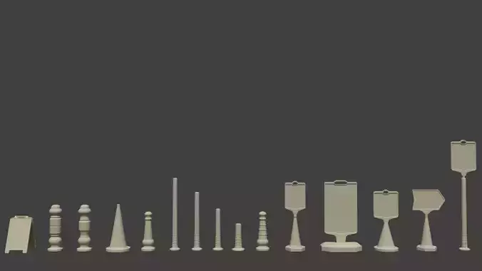 Plastic Pontoon and Direction Signboards Packet Free 3D model