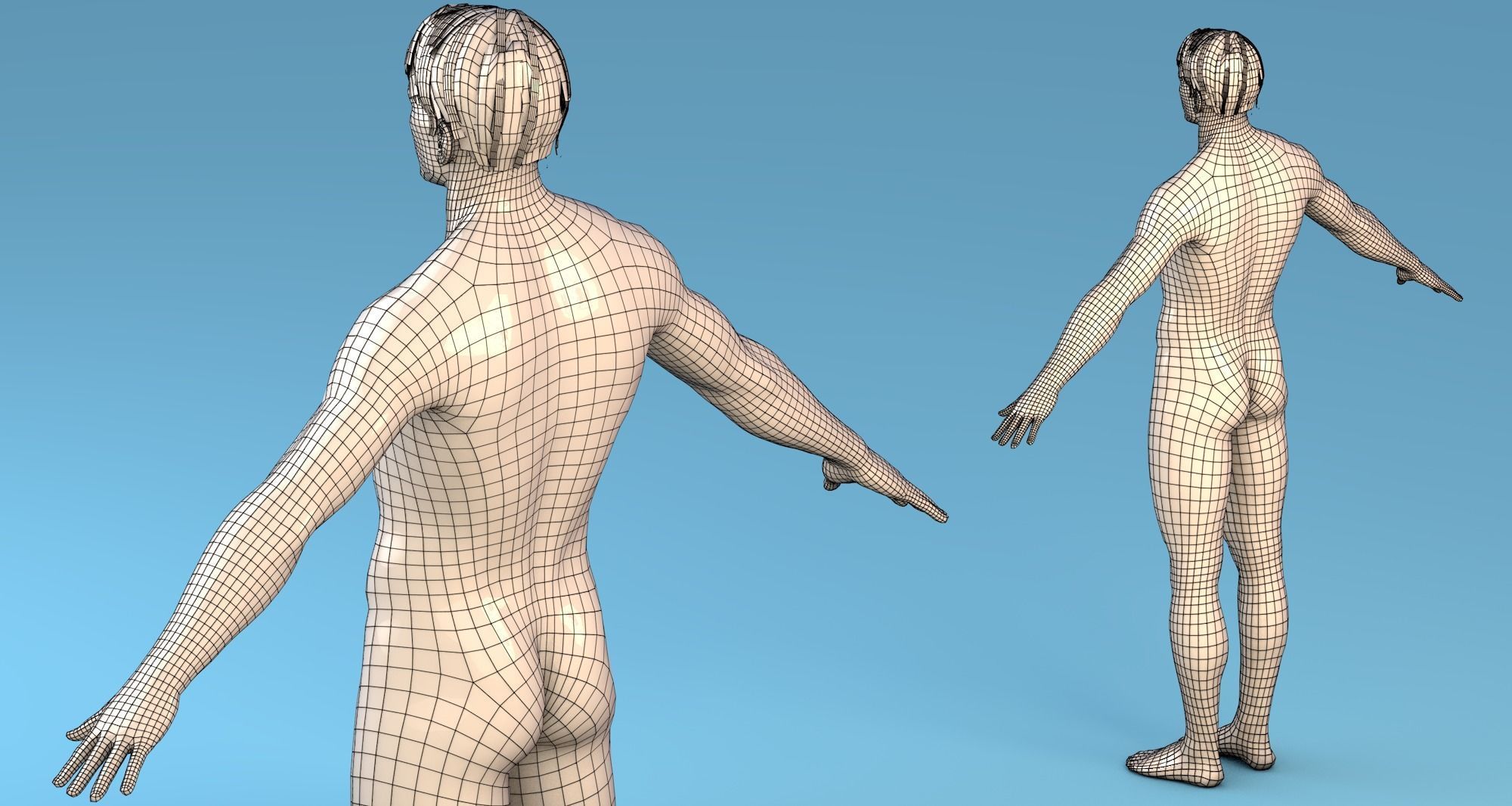 Character Male - Female Low-poly 3D model_16