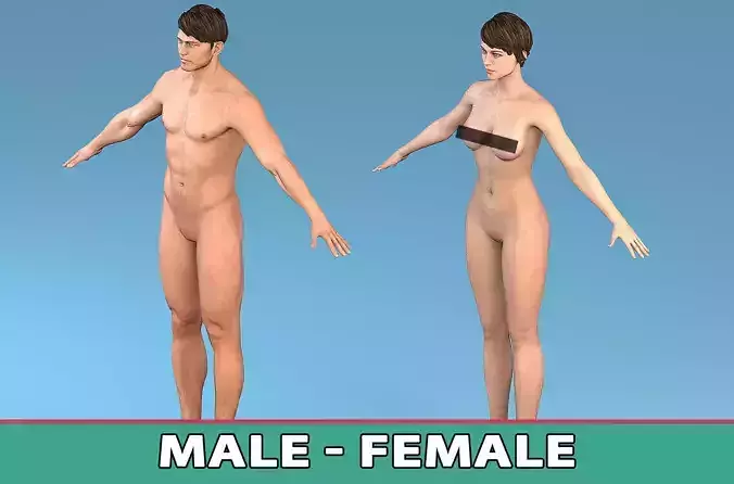 Character Male - Female Low-poly 3D model