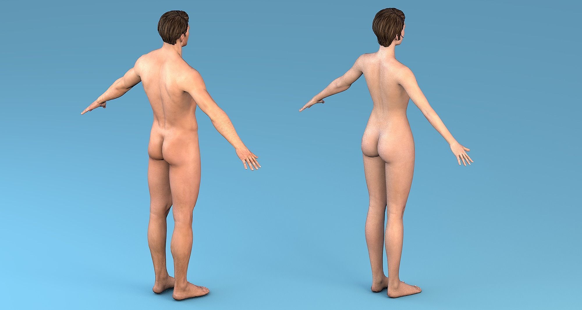 Character Male - Female Low-poly 3D model_3