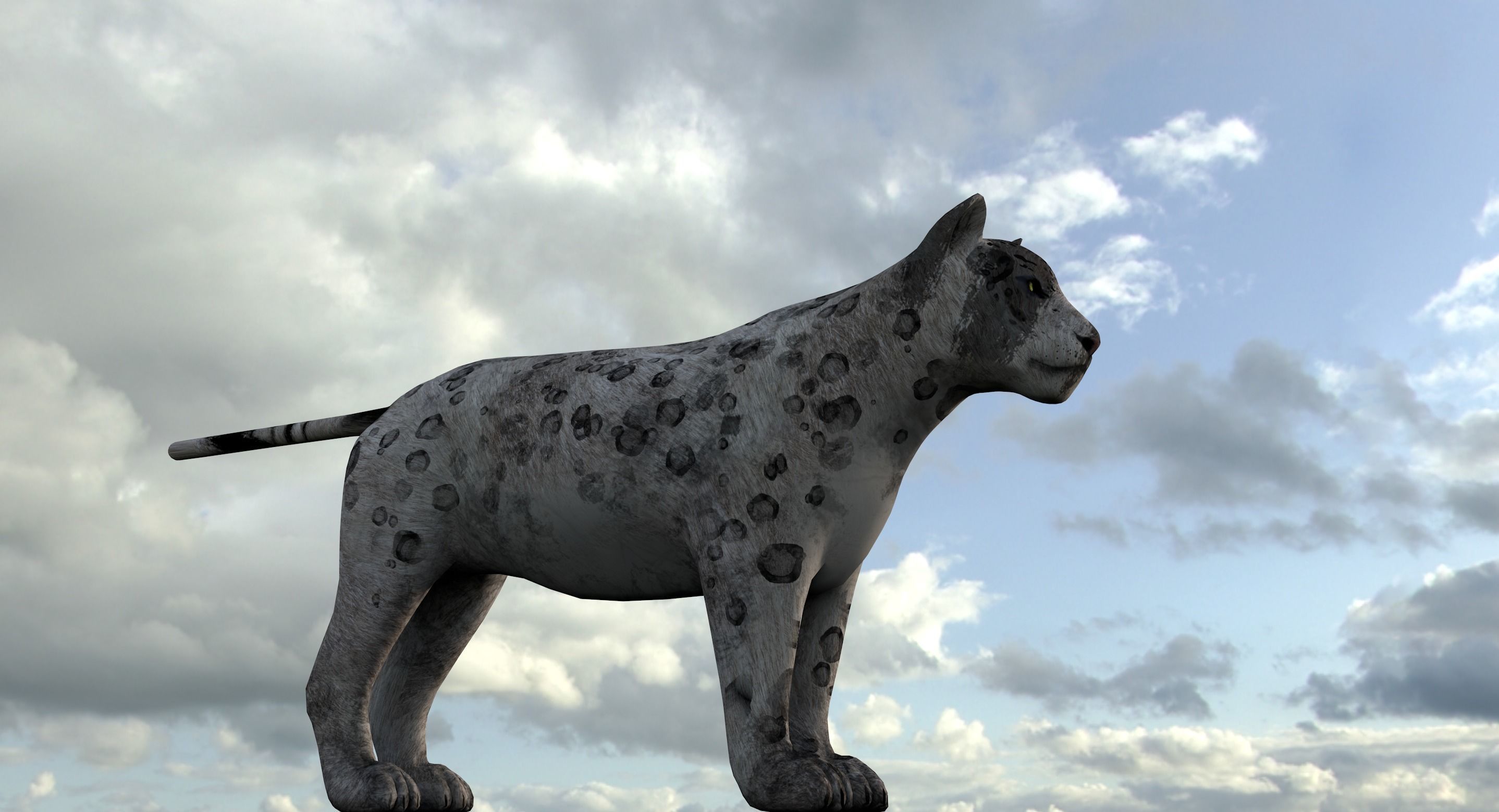 Tiger lion Grey model High Detailed 3D model Free low-poly 3D model_1