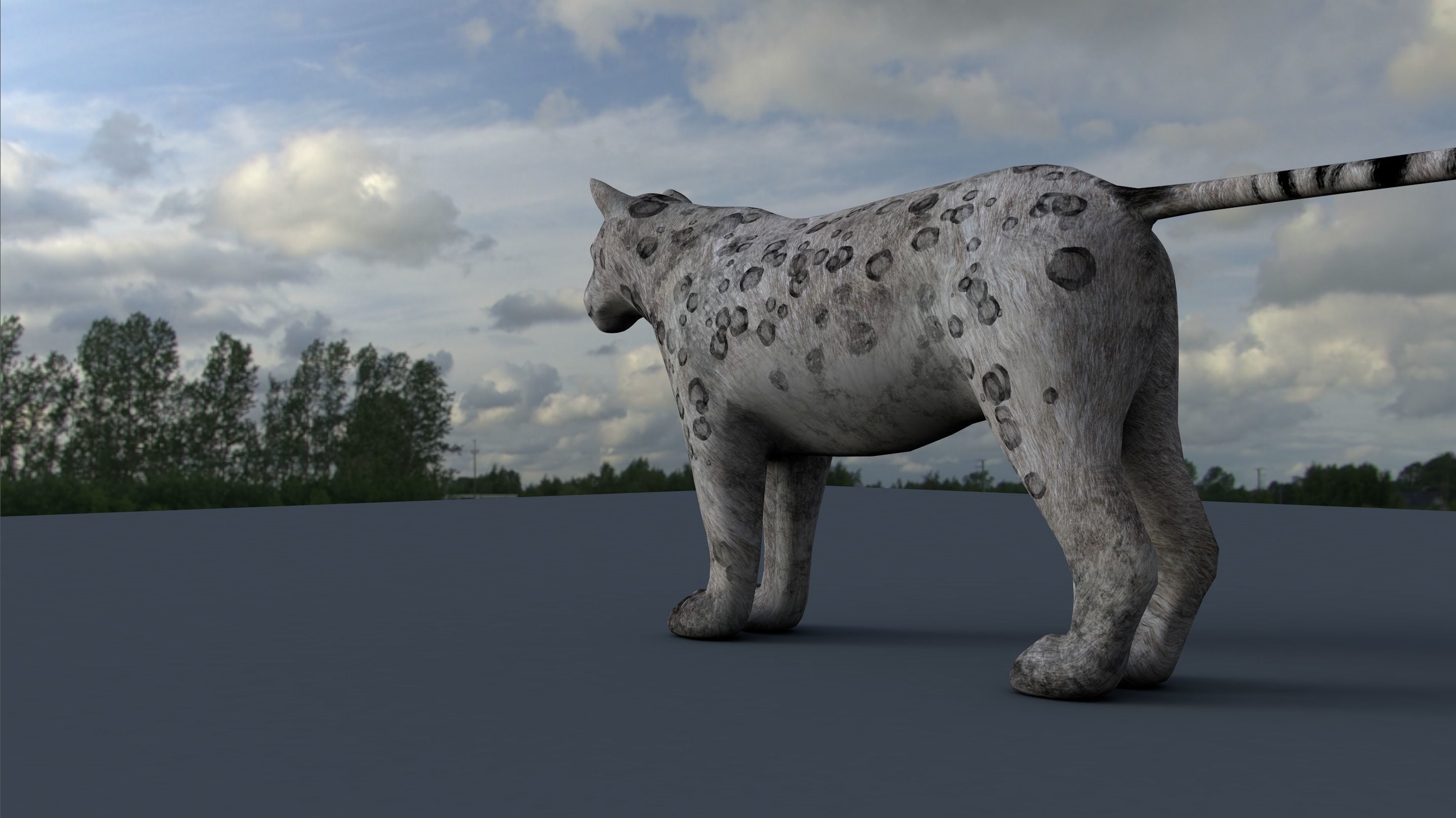 Tiger lion Grey model High Detailed 3D model Free low-poly 3D model_3