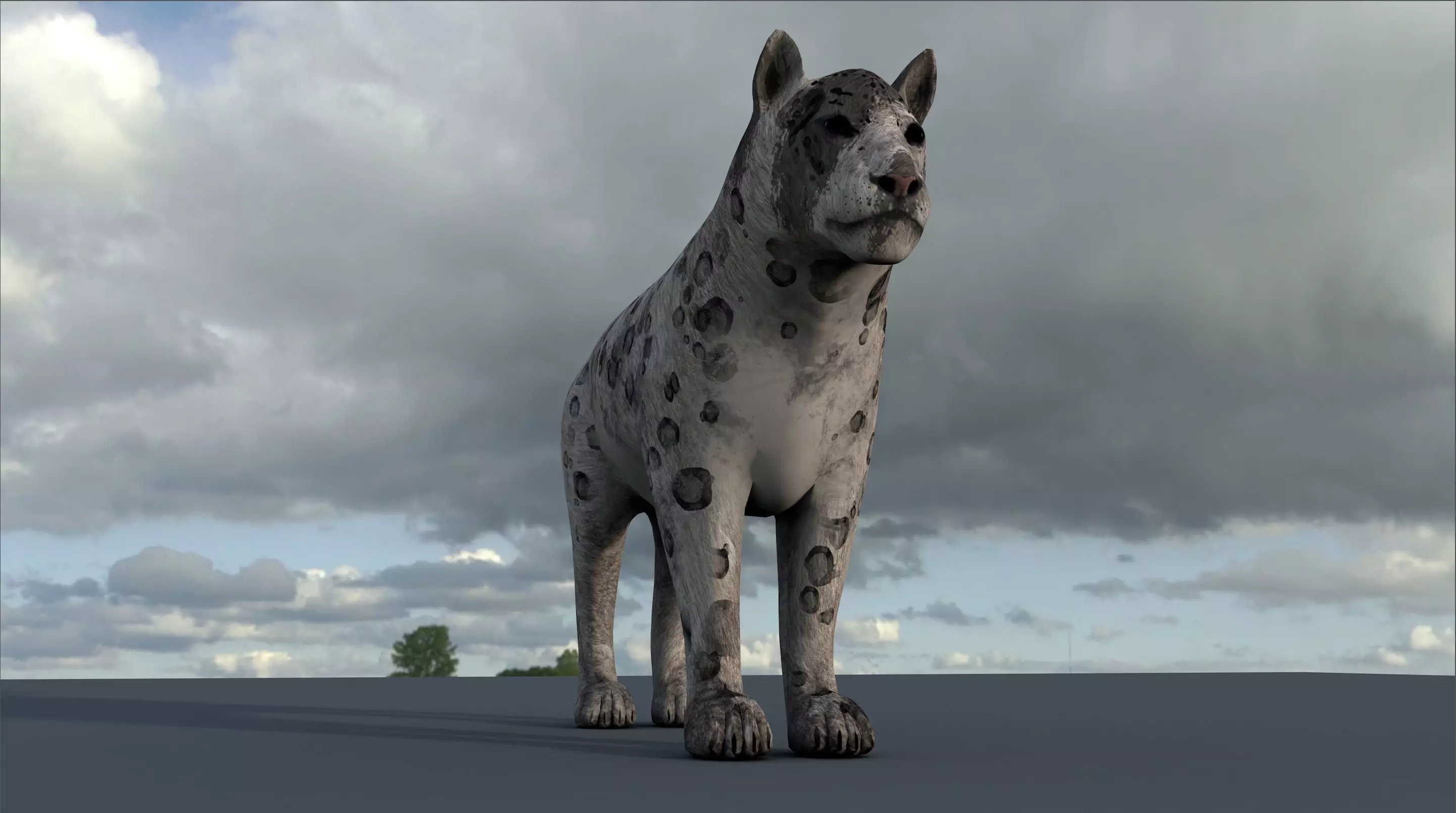 Tiger lion Grey model High Detailed 3D model Free low-poly 3D model_0