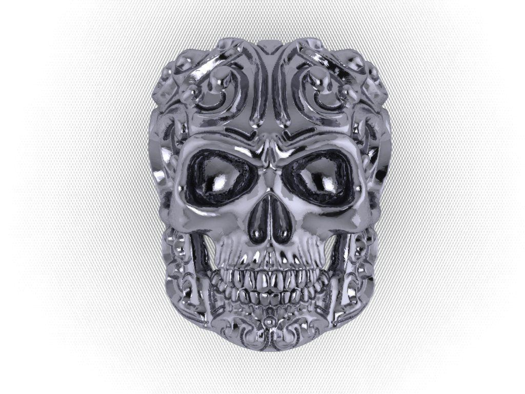 rings skull - 01 3D print model_1