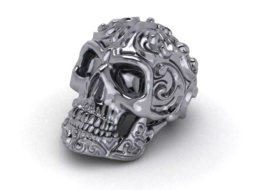 rings skull - 01 3D print model_0