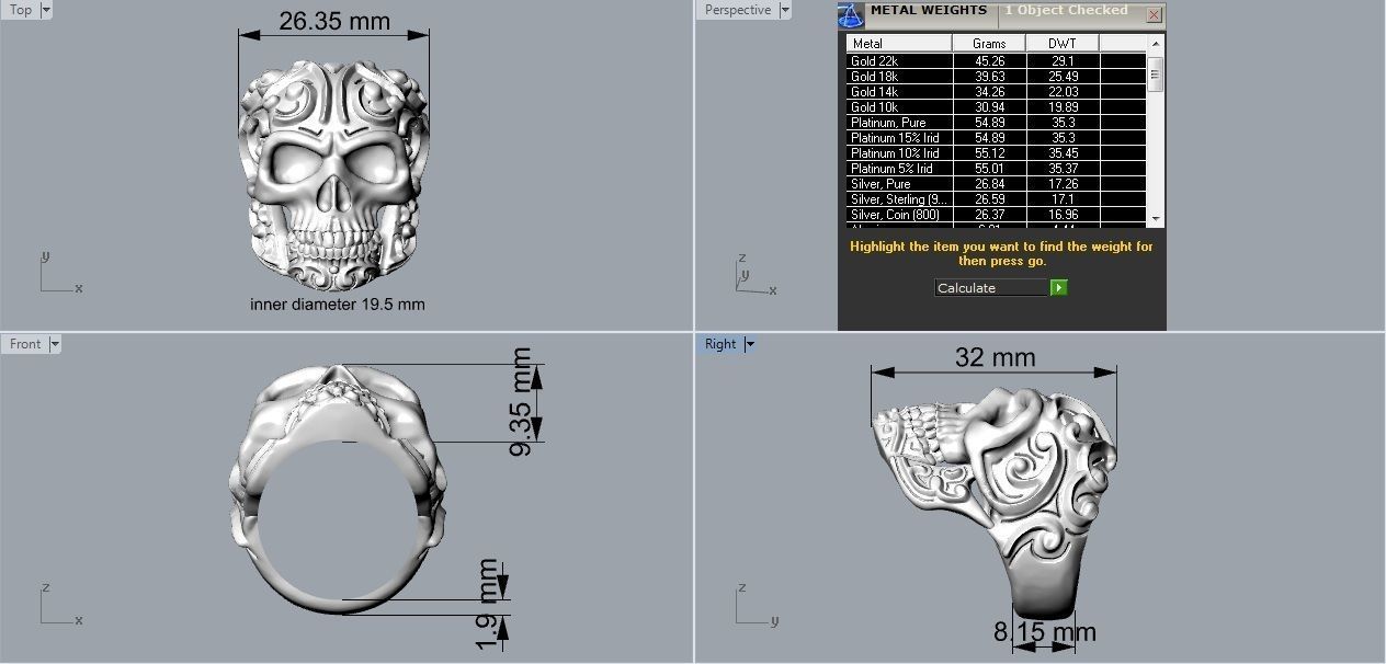 rings skull - 01 3D print model_12