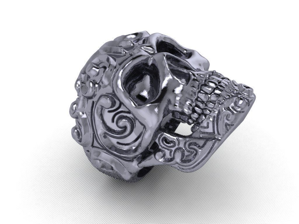 rings skull - 01 3D print model_4