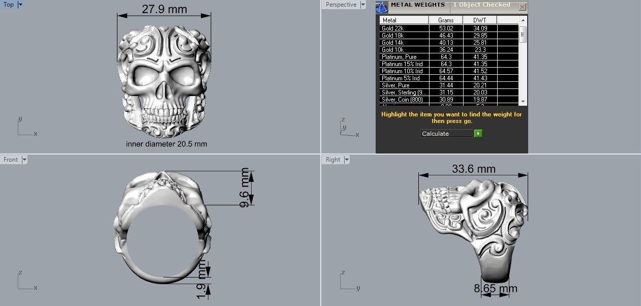 rings skull - 01 3D print model_13