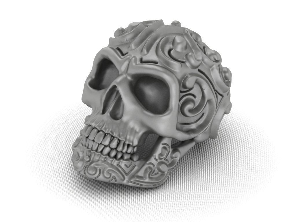 rings skull - 01 3D print model_2