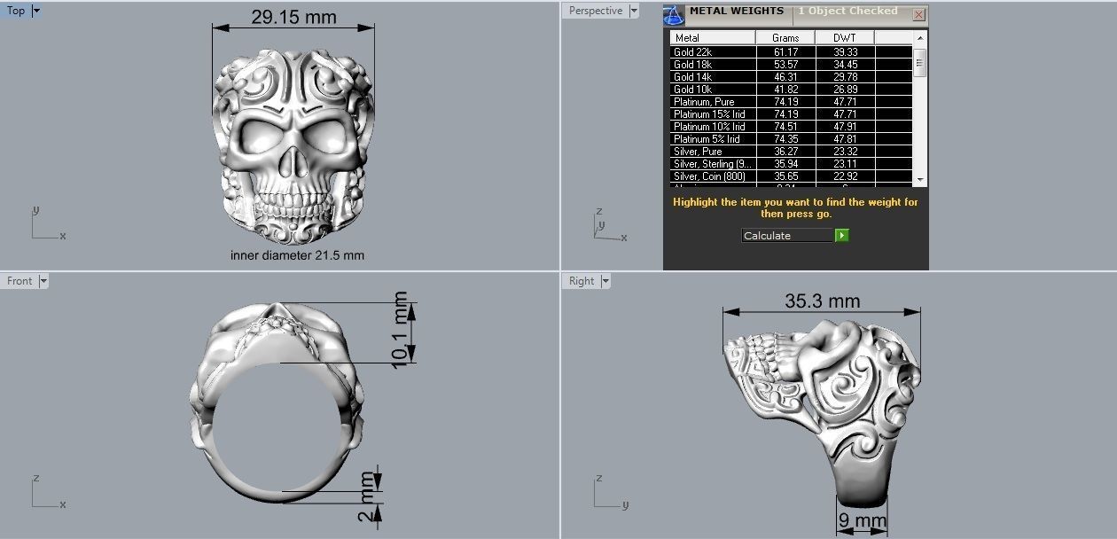 rings skull - 01 3D print model_14