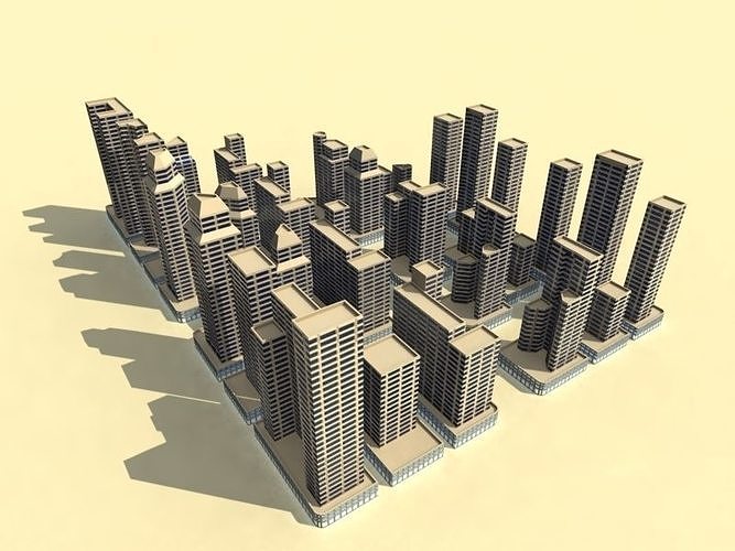 Residential Area Low-poly 3D model
