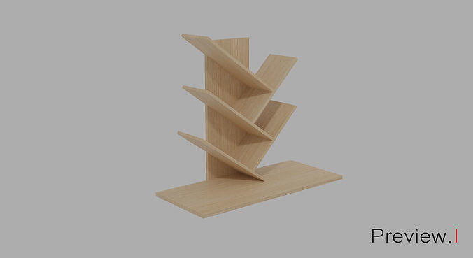 Book Shelf Free low-poly 3D model