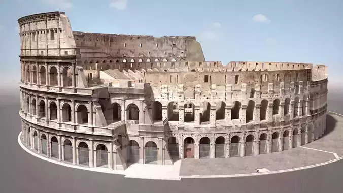 Roman Colosseum Ruins High detail 3D model