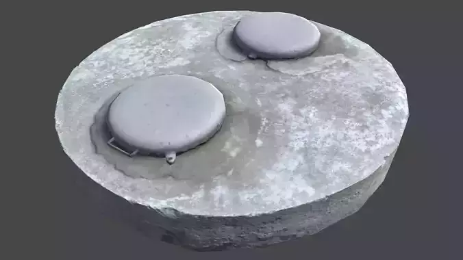 Sewer concrete block with two holes in it