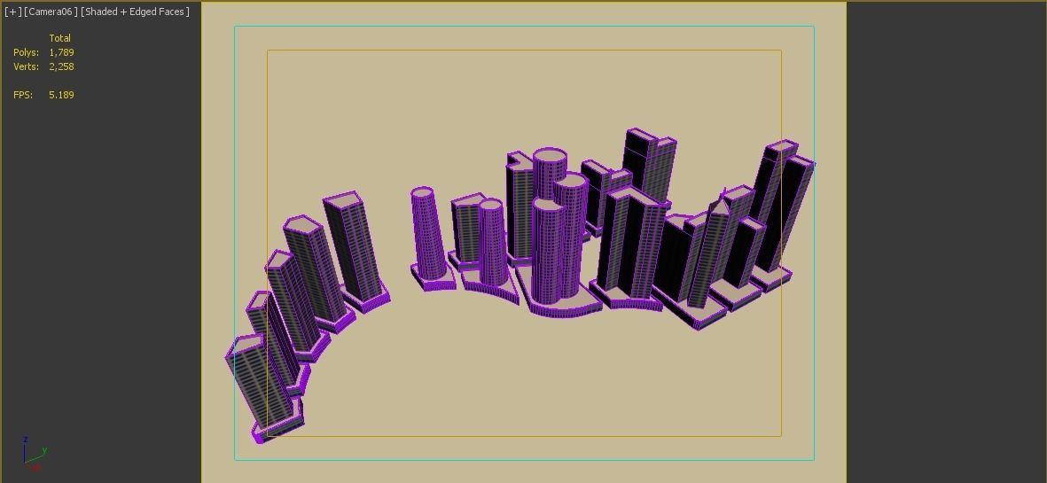 Residential Area Low-poly 3D model_3