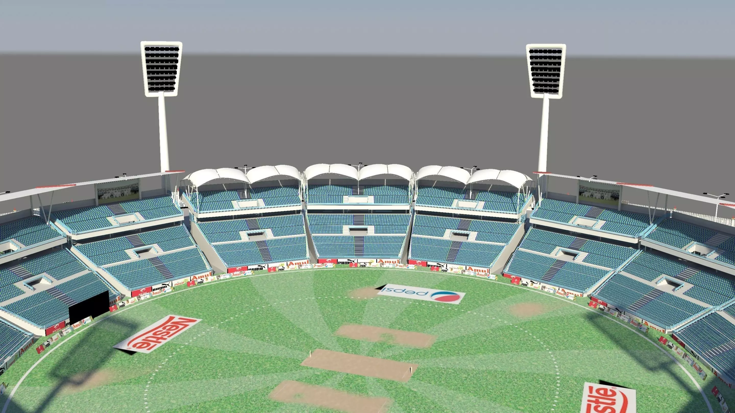 Cricket Stadium 3D model_0