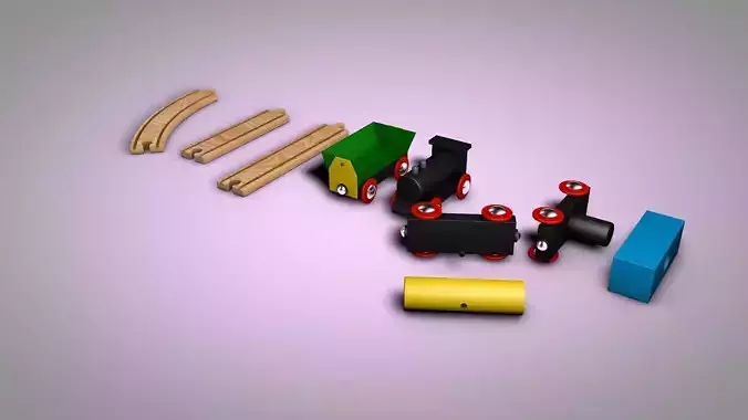 Wooden Toy Trains Set