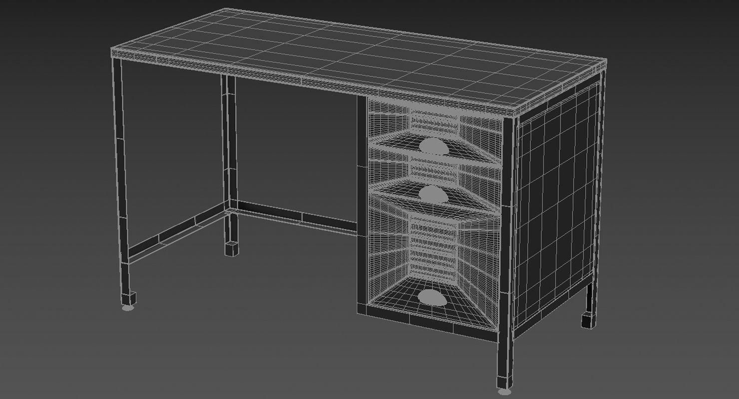 Radcliff Wood Metal File Desk 3D model_4