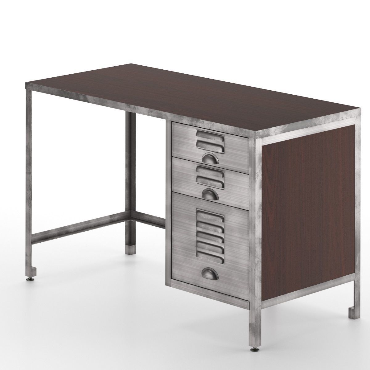 Radcliff Wood Metal File Desk 3D model_1