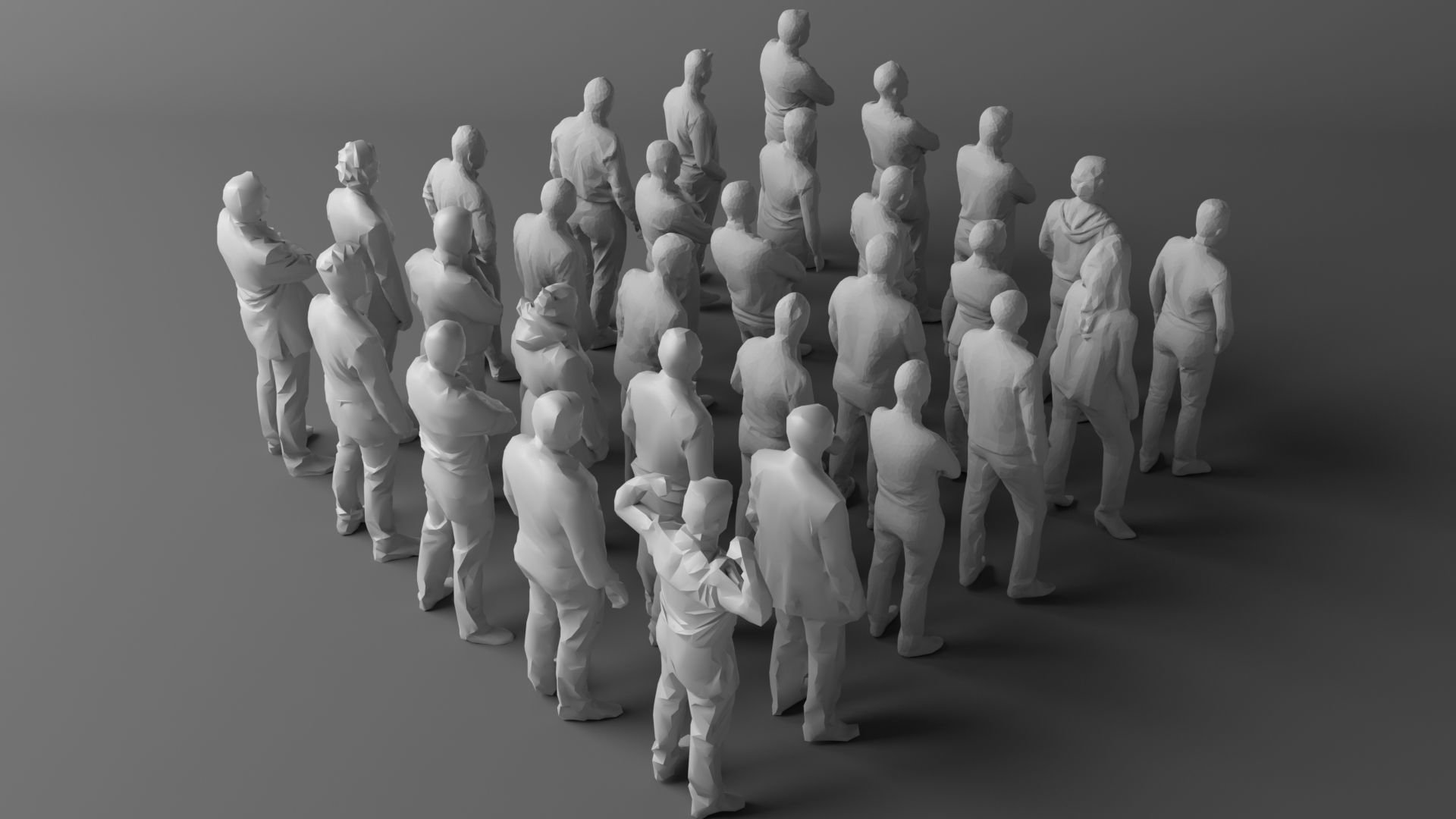 30 low poly people volume 1 Low-poly 3D model_2