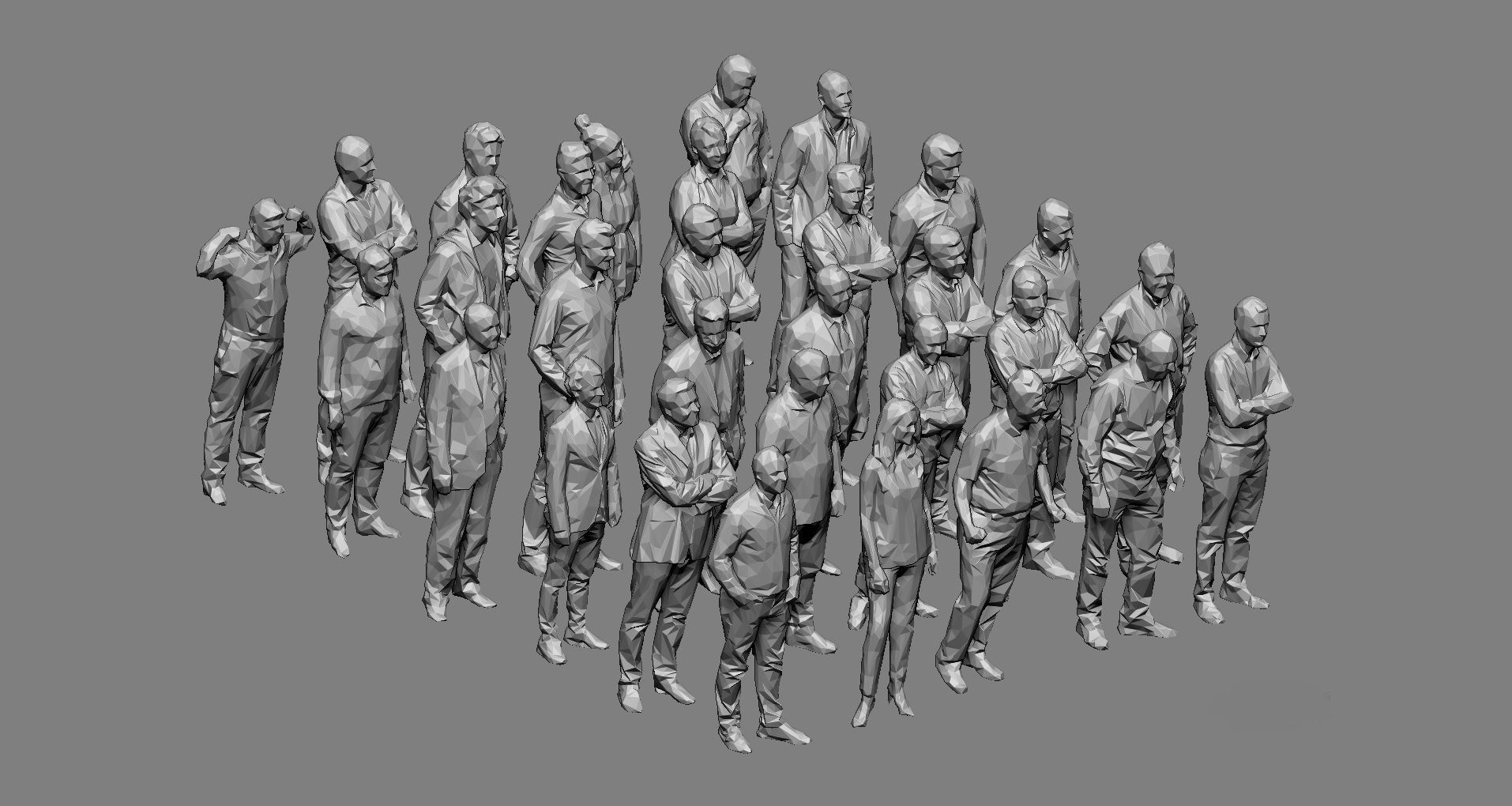 30 low poly people volume 1 Low-poly 3D model_5