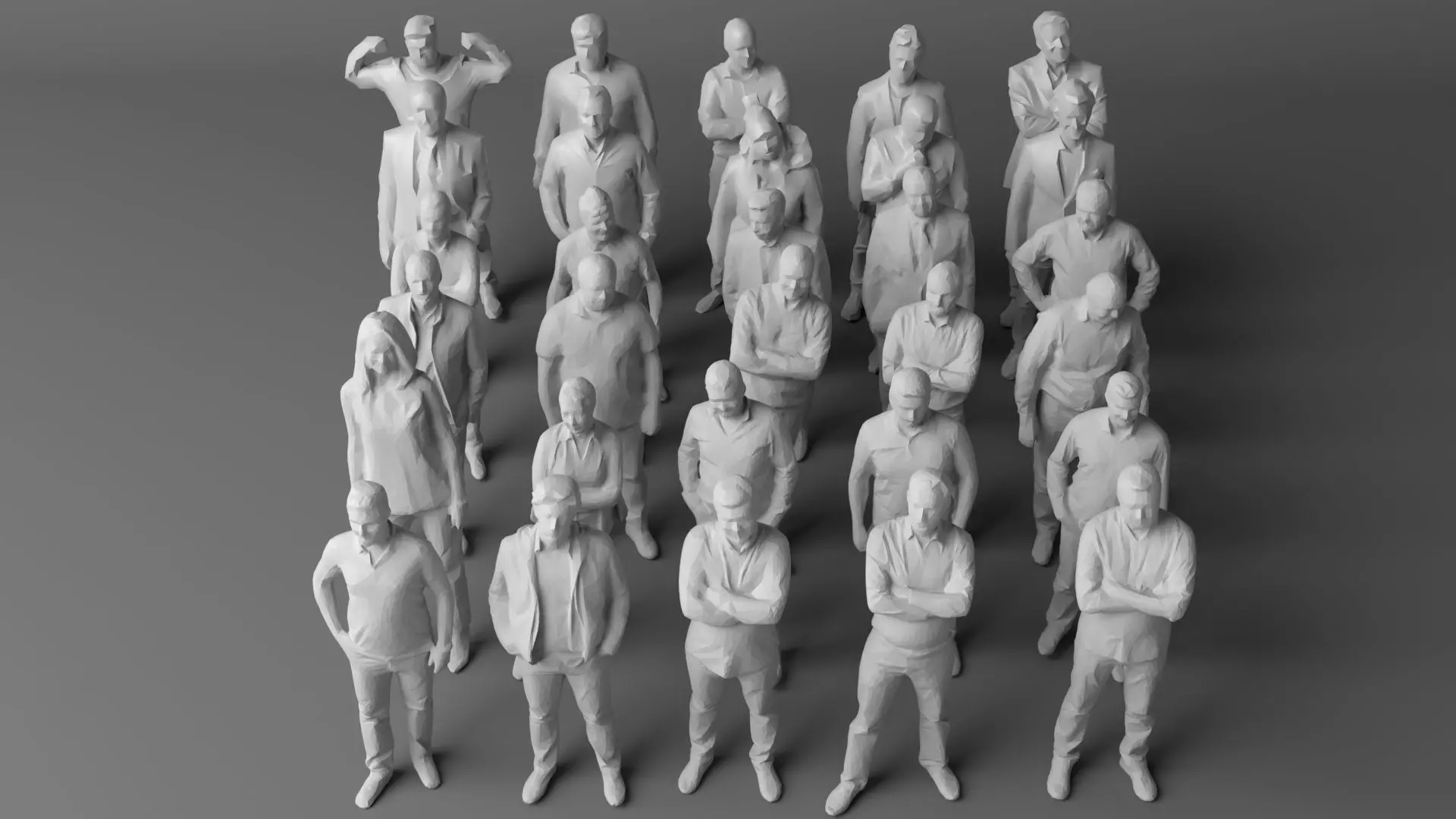30 low poly people volume 1 Low-poly 3D model_0