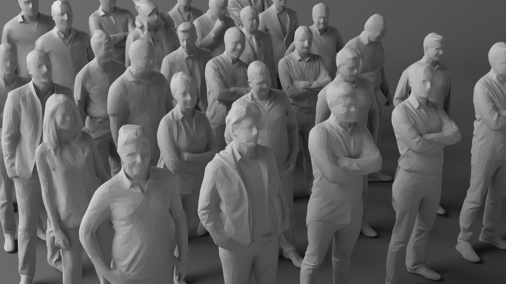 30 low poly people volume 1 Low-poly 3D model_3