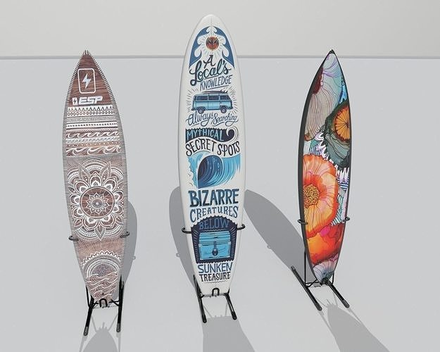 surfboard stand Low-poly 3D model