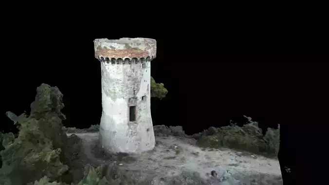 Realistic Medieval Tower textured and mapped with STL