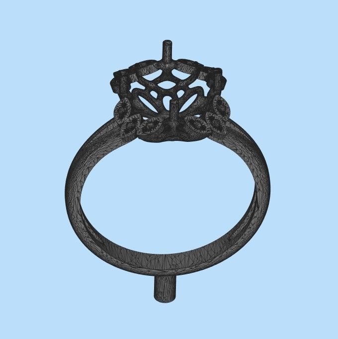 Women ring with gems and diamonds 3dm stl vintage 3D print model_26