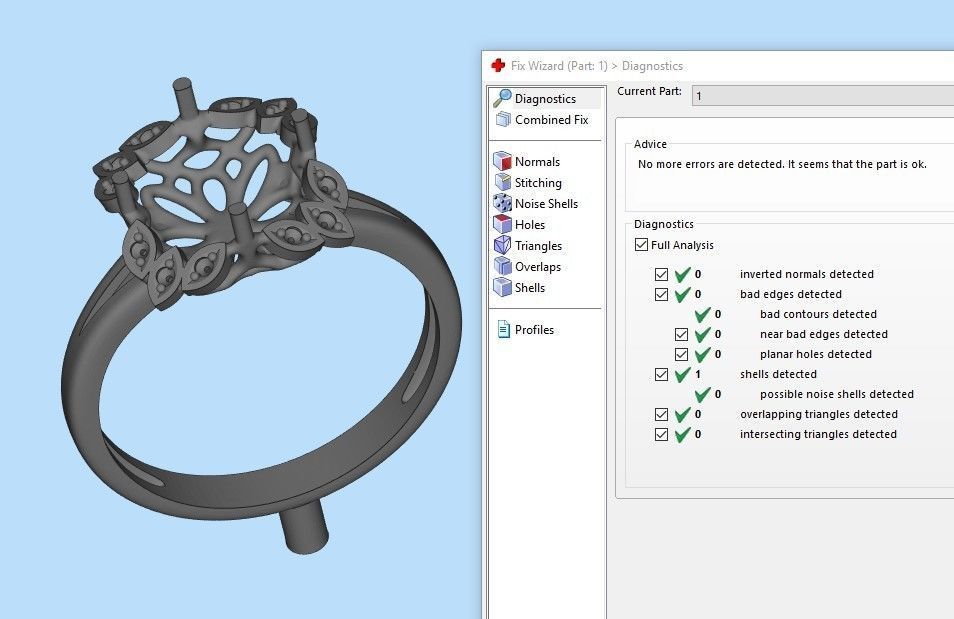Women ring with gems and diamonds 3dm stl vintage 3D print model_24
