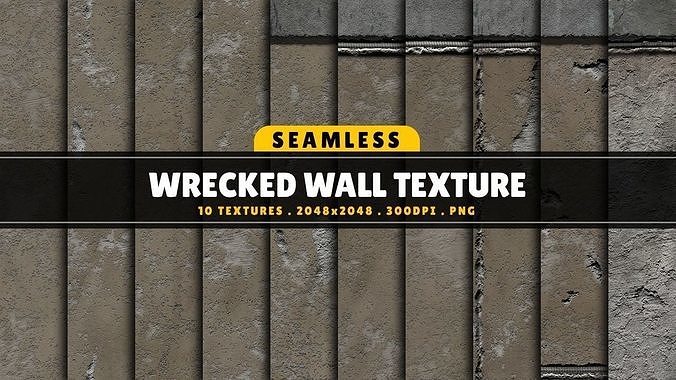 Texture Pack Seamless Wrecked Wall Vol 01 Texture